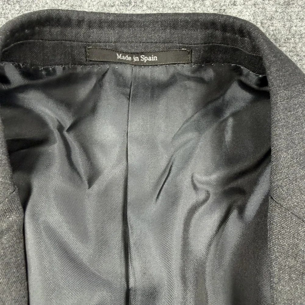 Ermenegildo Zegna Suit Jacket Mens 56 Black Wool‎ Mila Two Button Spain Notch